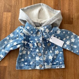 Miki Miette denim jacket hood coat 6 month